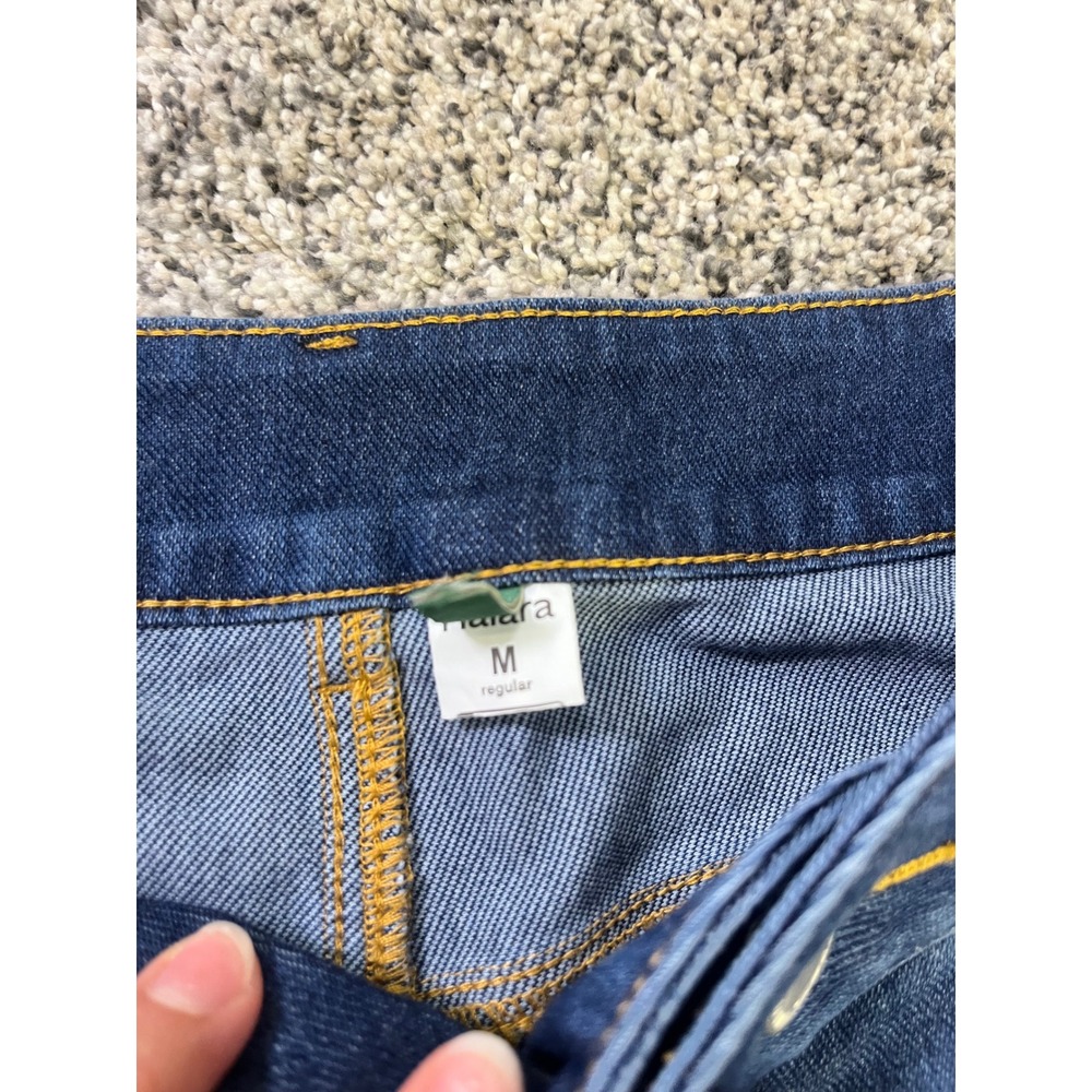 Halara Flex Asymmetric Crisscross Waist Wide Leg Denim Jeans Medium Wash Size M - Picture 8 of 11